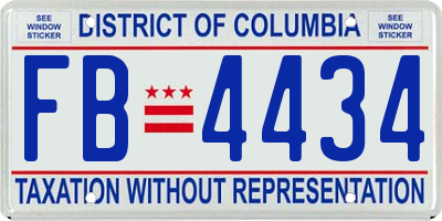 DC license plate FB4434