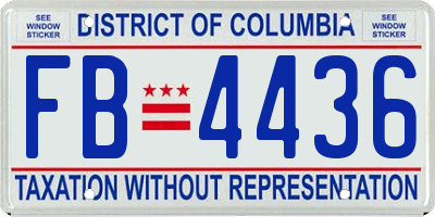 DC license plate FB4436