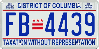 DC license plate FB4439