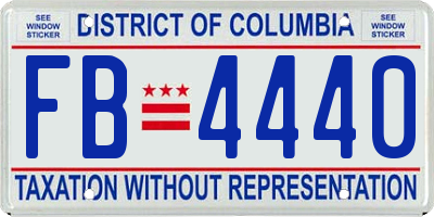 DC license plate FB4440