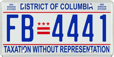 DC license plate FB4441