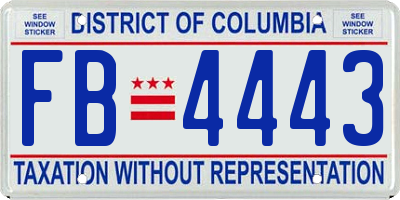 DC license plate FB4443