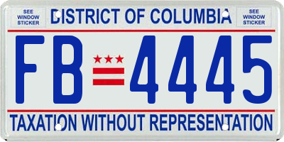 DC license plate FB4445