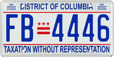 DC license plate FB4446