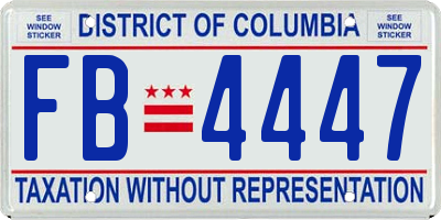 DC license plate FB4447