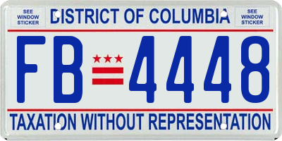 DC license plate FB4448