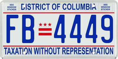 DC license plate FB4449