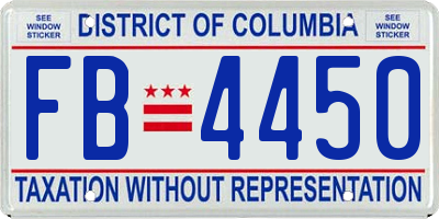 DC license plate FB4450