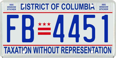 DC license plate FB4451