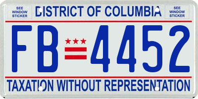 DC license plate FB4452