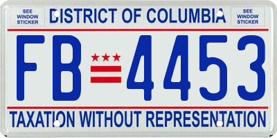 DC license plate FB4453