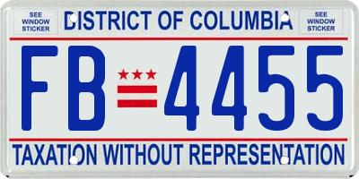 DC license plate FB4455