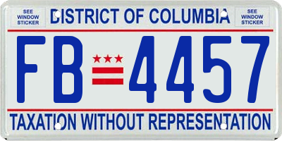 DC license plate FB4457