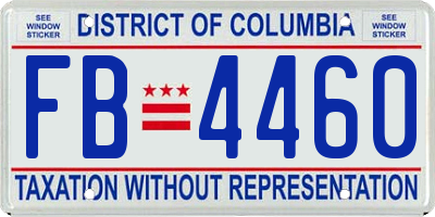 DC license plate FB4460