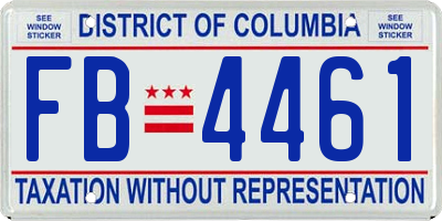 DC license plate FB4461