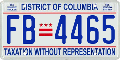 DC license plate FB4465