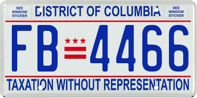 DC license plate FB4466