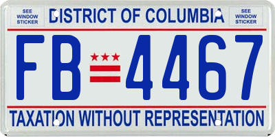 DC license plate FB4467