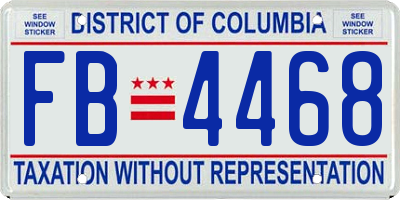 DC license plate FB4468