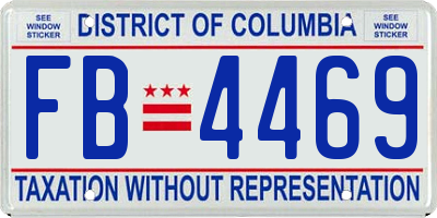 DC license plate FB4469