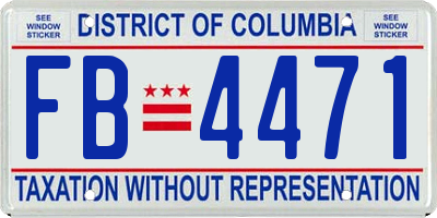 DC license plate FB4471