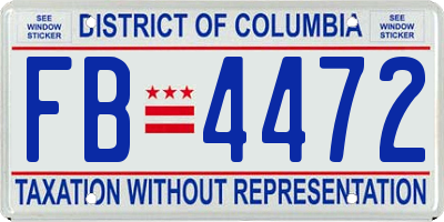 DC license plate FB4472