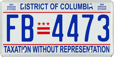 DC license plate FB4473