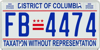 DC license plate FB4474