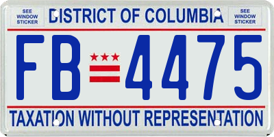 DC license plate FB4475