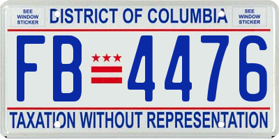 DC license plate FB4476