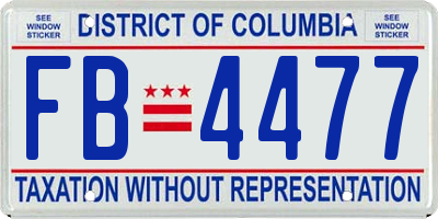 DC license plate FB4477