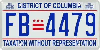 DC license plate FB4479