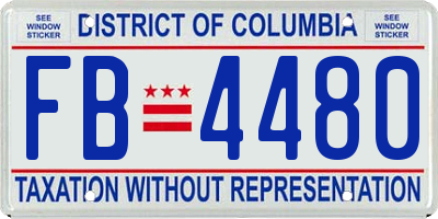 DC license plate FB4480