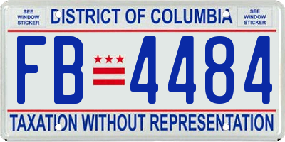 DC license plate FB4484