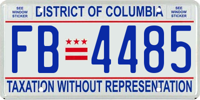 DC license plate FB4485