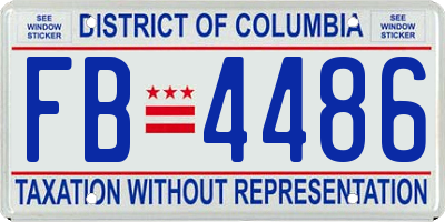 DC license plate FB4486