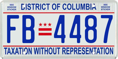 DC license plate FB4487