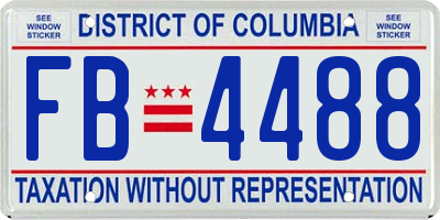 DC license plate FB4488