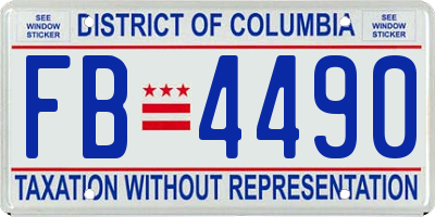 DC license plate FB4490