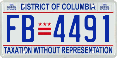 DC license plate FB4491