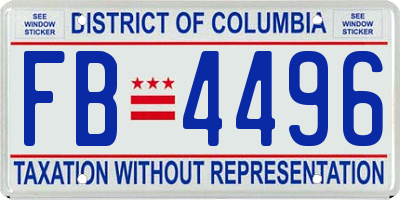 DC license plate FB4496