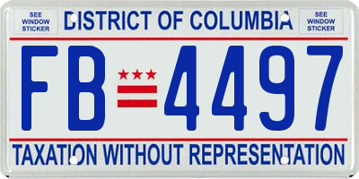 DC license plate FB4497