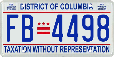 DC license plate FB4498