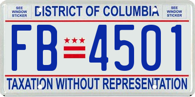 DC license plate FB4501