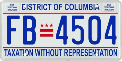 DC license plate FB4504