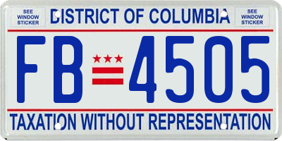 DC license plate FB4505