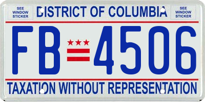 DC license plate FB4506