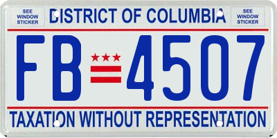 DC license plate FB4507