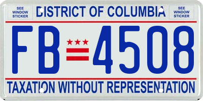 DC license plate FB4508