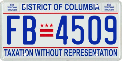 DC license plate FB4509